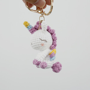 Amigurumi Yarn Crochet Keychain <b>Handmade</b> unicorn Plush Toy Keychain Knitting Knitted Knit Crochet Animals <b>Doll</b> unicorn Keychain - Product Image 4