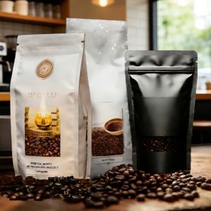 Sacs à café personnalisés avec logo imprimé, fond plat, 250g, 500g, 1kg, sacs d'emballage pour grains de café avec valve - Product Image 1