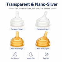 Tétine pour bébé en silicone liquide sans BPA, transparente, fabricant OEM, moule personnalisé disponible pour les biberons