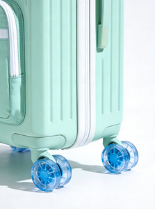 <span class=keywords><strong>Valise</strong></span> à roulettes rose tendance avec porte-gobelet, crochet latéral, compartiment frontal pour ordinateur portable, design moderne et simple - Product Image 3