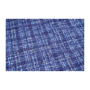 Tela Tweed de Primera Calidad Hecha en Corea, Color Azul-Negro-Plateado, Textura Bouclé Trenzada, Tela Textil Tejida Personalizada OEM y ODM - Product Image 2