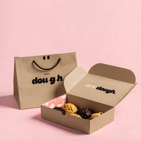 Boîte d'emballage en carton ondulé personnalisée pour boulangerie, boîte en papier de qualité alimentaire pour biscuits, gâteaux, beignets, à emporter avec logo