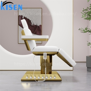 Camilla de Masaje Eléctrica de Lujo Kisen con Base Dorada, Control de Pie, Ajustable, para Belleza, Pestañas, Faciales, con Control Remoto, para Uso en Hoteles - Product Image 6