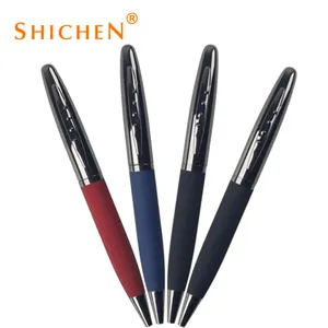 Gepersonaliseerde Pennen Custom Pennen Met Logo Promotionele Zware Luxe Metalen Balpen Rubber