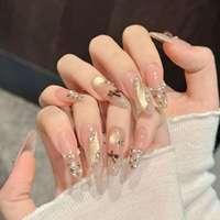 Nouvel Arrivage en Gros : Faux Ongles à Presser Faits Main en Acrylique, Formes Amande et Carrée, Effet 3D, Effet Œil de Chat Sophistiqué, avec Colle