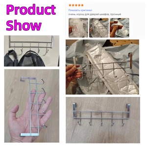 Stainless Steel Over The Door <b>Hook</b> Rack 5 <b>Hooks</b> 24.5x9x2.39 Cm Rust Resistant Minimalist Design For Coat Cap Storage - Product Image 5