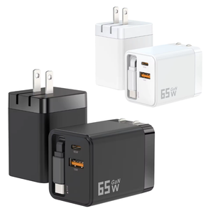 <span class=keywords><strong>Cargador</strong></span> GaN Compacto de Viaje de 65W PD PPS con Cable Retráctil para Viajes, Hogar y Oficina - Product Image 2
