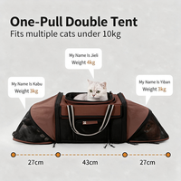 Sac de transport pour chat et chien, double tente extensible, côtés souples, approuvé par les compagnies aériennes, s'adapte sous la siège, avec maille ventilée supplémentaire.