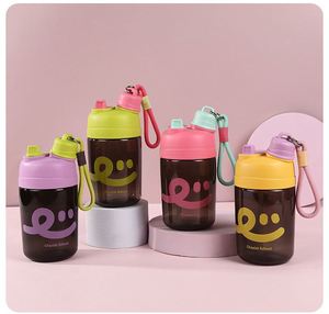 ขวดน้ำหลอดดูดป้องกันการตกแบบพกพาขนาด 550 มล. สำหรับกิจกรรมกลางแจ้ง - ถ้วยหลอดดูดน้ำสองชั้น - Product Image 1