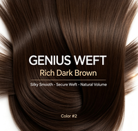 Extensions de cheveux humains Genius Weft à cuticules alignées, prix d'usine en gros, sans perte, sans nœuds, double tirage