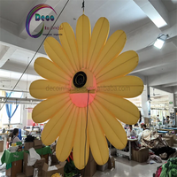 Décoration suspendue géante en forme de tournesol gonflable pour fêtes, centres commerciaux, événements, présentoirs