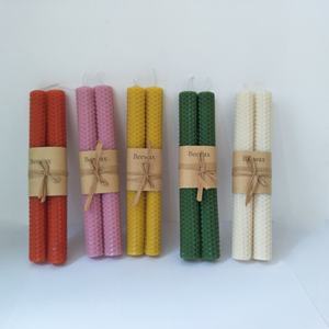 纯天然蜂蜡锥形蜡烛 手工卷制蜂窝状教堂祈祷晚餐蜡烛 无香环保 - Product Image 4