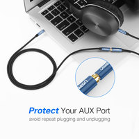 UGREEN 3,5mm Stecker auf Buchse Verlängerungskabel mit Mikrofon Stereo-Audio-Adapter Kompatibel für iPhone iPad Smartphones Tablet