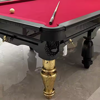 Table de billard de luxe avec pieds en bois, finition dorée et noire, table de billard moderne 7FT/8FT/9FT, ardoise 25mm en 3 parties, haut de gamme, sur mesure pour villa