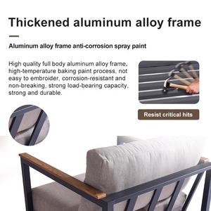 Conjunto <span class=keywords><strong>de</strong></span> Muebles <span class=keywords><strong>de</strong></span> Jardín Modernos, Cómodos, Impermeables y Económicos para Exteriores, Patio, Terraza, Villa, Sofá <span class=keywords><strong>de</strong></span> Aluminio - Product Image 3