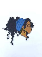 Écusson de broderie best-seller pour fille noire de dessin animé, accessoires de broderie au fer à repasser, patchs pour vêtements, vestes et pantalons, vente en gros