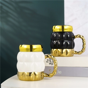 Tasses à café en porcelaine de luxe or et noir à prix compétitif, tasses à sublimation, mugs à café en céramique, tasses à thé avec couvercle - Product Image 1