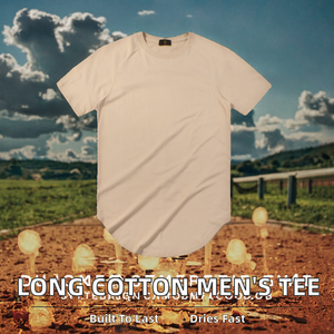 Camiseta de manga corta para hombre, personalizada, formal, de algodón mercerizado, tejida, lisa, de longitud regular, con bajo curvo y corte holgado - Product Image 2