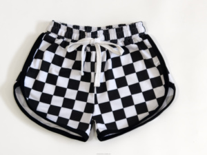 Ingrosso Abbigliamento Casual per Bambini Pantaloncini a scacchi <span class=keywords><strong>neri</strong></span> su misura per Bimbie da donna in maglia media traspirante - Product Image 3