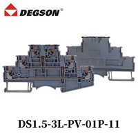 1 pièce DEGSON DS1.5-3L-01P-11-00AH Borniers sur rail DIN 500V 15A Multi-niveaux 0,14-1,5 mm de section transversale Bornier PHOENIX