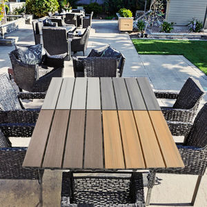 Dalles de terrasse en composite WPC antidérapantes de style européen, en <span class=keywords><strong>bois</strong></span> d'ingénierie, finition teck brossé, pour entrepôt et jardin - Product Image 3