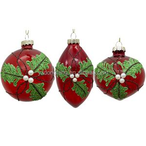 <span class=keywords><strong>Boule</strong></span> <span class=keywords><strong>de</strong></span> Noël artificielle peinte à la main, <span class=keywords><strong>rouge</strong></span>, pour décoration <span class=keywords><strong>de</strong></span> sapin, <span class=keywords><strong>de</strong></span> fenêtre ou <span class=keywords><strong>de</strong></span> plafond, en verre - Product Image 1