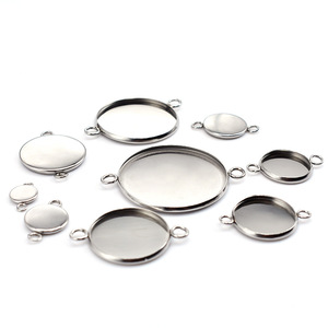 Stainless Steel 14mm Round Gold Cabochons Base Tray Bezels Blank Setting <strong>Supplies</strong> for <strong>Jewelry</strong> Making Findings Bracelet Pendant - Product Image 4