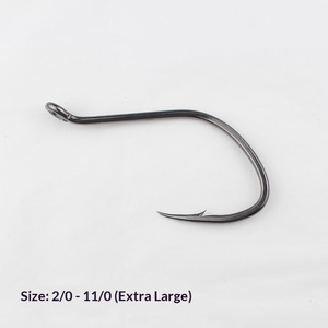 NOUVEAU MAJOR Hameçon à poisson-chat barbelé de haute qualité, tube extra-large, trous de fixation à bouche coudée, manche long, pour pêche à l'appât vivant - Product Image 2