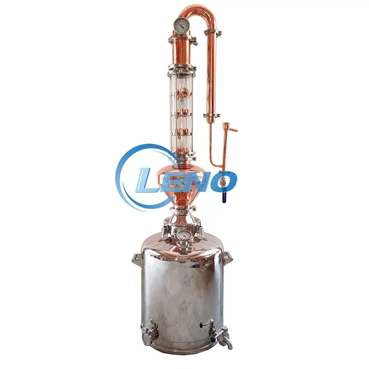 LENO Price Liquor Distillation Column Alembic Copper Pot Still 50L 100L 200L Household Moonshine Alcohol Distillery Equipment