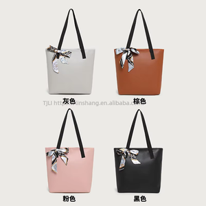 New Arrive Luxury Brand Designer Pu One-Shoulder <b>Tote</b> Bag <b>Zip</b> Large Capacity Scarf Decorated Trending Handbags for Tanjing - Product Image 3