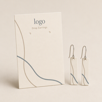 Carte de présentation pour boucles d'oreilles pendantes, imprimée sur mesure, format personnalisé, en carton ivoire lisse 400 g/m², impression bicolore, pour boucles d'oreilles pendantes plates