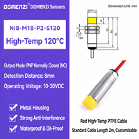 Domenzi Résistant à la chaleur 120 ° Capteur de proximité inductif C M18 NPN PNP pour four, fonderie, traitement thermique, montage non encastré