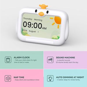 Sveglia Ruishang con Schermo IPS da 7 Pollici, Luce Notturna LED a 4 Colori, in Plastica ABS per Bambini e Neonati, Allenamento del Sonno - Product Image 2