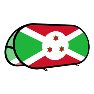 Bannière ovale Burundi en tissu tricoté warp-knit pour la promotion publicitaire en extérieur, tente extérieure - Product Image 1