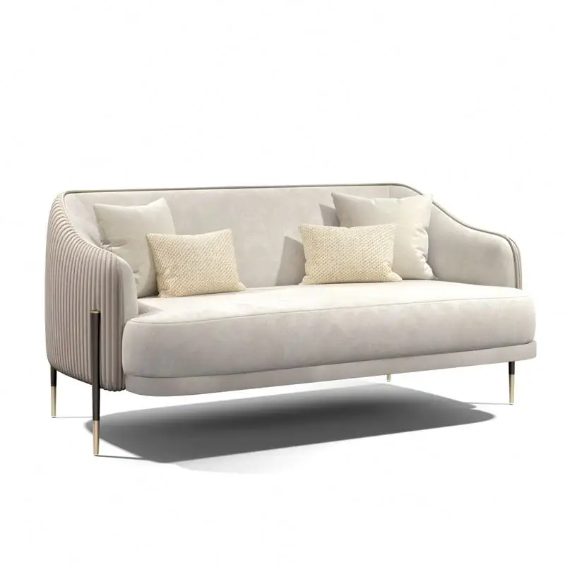 Novo design high-grade metal perna sofá sala de estar clássico lazer cadeira home mobiliário de veludo único sofá