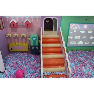Système de couleurs Morandi, équipement de terrain de jeu personnalisé pour usage commercial, grande taille, maison de jeu pour enfants avec grand toboggan à vendre - Product Image 5