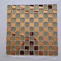 300X300MM Factory Wholesale Mosaic Glass Mirror Pure Color Wall Panel Glass Mosaic Tile