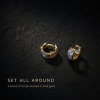Vente en gros usine Boucles d'oreilles en diamant 5D artisanal, design raffiné, cercle à bord large, motif perceuse de laboratoire, 18 carats or, Nouveauté 2026