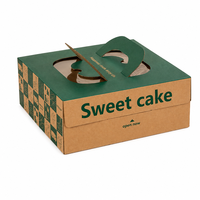 Cajas de Cartón Corrugado Plegables con Asa para Pasteles, con Logotipo Personalizado Impreso, para Empacar Pasteles, Postres y Alimentos de Panadería, Venta al Por Mayor