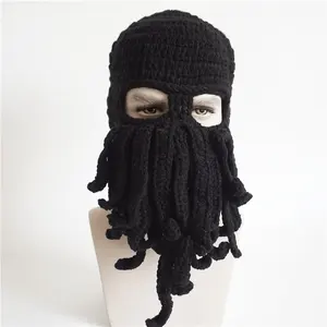 Touca de polvo de crochê esqui, venda quente, para homens e mulheres, máscara de vento, fantasia artesanal, chapéu de polvo