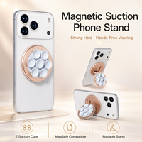 Soporte Magnético Plegable de Aluminio con Diseño Floral Premium para Teléfono, con Fuerte Succión, para iPhone 15 16 17 Samsung Android