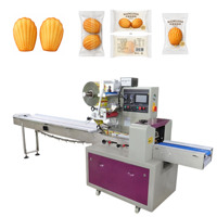 Machine d'emballage horizontale multifonctionnelle pour sacs de pain et de gâteaux Madeleine, pour ligne de production de boulangerie