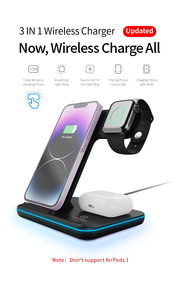 Cargador Inalámbrico 3 en 1 para iPhone, Cargador Magnético Plegable para iPhone, para Reloj, Cargador Rápido de 15w para Airpods - Product Image 3