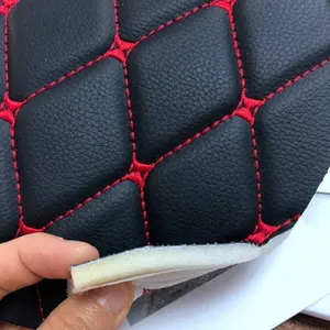 Wholesale Package By Rolls Different Design Diamond Stitch Fabric Synthetic Leather