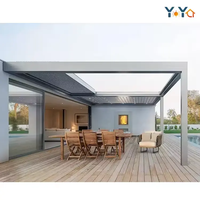 Youya Pergola à persiennes en aluminium Pergola coulissante intelligente bioclimatique électrique motorisée Pégola extérieure motorisée en aluminium