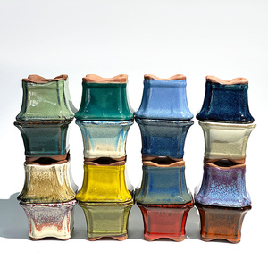 <span class=keywords><strong>Maceta</strong></span> de cerámica de estilo chino para decoración de jardín, <span class=keywords><strong>pequeña</strong></span> y cuadrada, suculentas - Product Image 1