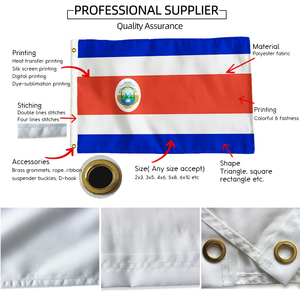 ธงคอสตาริก้าพิมพ์ลาย100D บินโพลีเอสเตอร์ขนาด3X5ฟุตงานตามสั่ง - Product Image 3