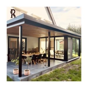 <span class=keywords><strong>Rising</strong></span> Extérieur Patio Taille Personnalisée En Aluminium Serre <span class=keywords><strong>Sun</strong></span> Room Enceinte 4 Saisons Incliné Triangle Toit Solaires Maison En Verre - Product Image 5
