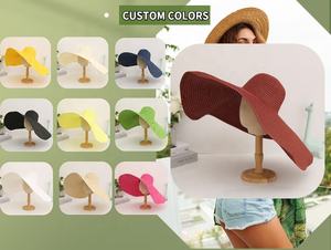 Sombrilla protectora <span class=keywords><strong>para</strong></span> el sol <span class=keywords><strong>para</strong></span> <span class=keywords><strong>mujer</strong></span>, elegante sombrilla de <span class=keywords><strong>playa</strong></span> de papel flexible, sombrero de paja con ala de malla <span class=keywords><strong>para</strong></span> verano, <span class=keywords><strong>2022</strong></span> - Product Image 3