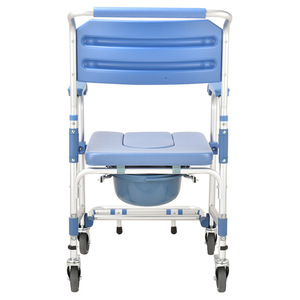 Chaise de toilette à roulettes pliable et portable pour personnes âgées et handicapées, idéale pour la douche - Product Image 4